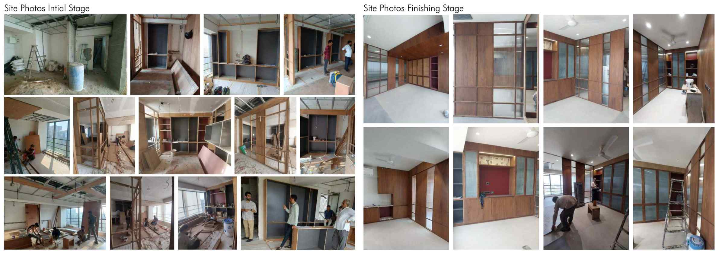 Site photographs — initial and finishing stage